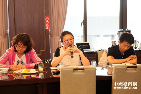 北京石刻藝術博物館館長助理石奕在研討會上發言。(中國臺灣網 雍紫薇 攝) 北京石刻藝術博物館館長助理石奕在研討會上發言。(中國臺灣網 雍紫薇 攝)