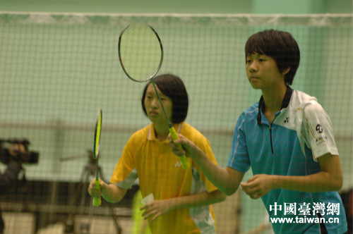 正在訓(xùn)練的臺北羽毛球運動員 正在訓(xùn)練的臺北羽毛球運動員