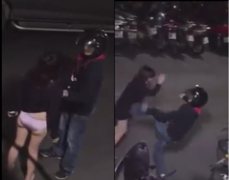 一對情侶大街上發生爭吵,男女互毆后,女方的上衣遭拉扯露出內褲,還被男方踹了一腳 一對情侶大街上發生爭吵,男女互毆后,女方的上衣遭拉扯露出內褲,還被男方踹了一腳