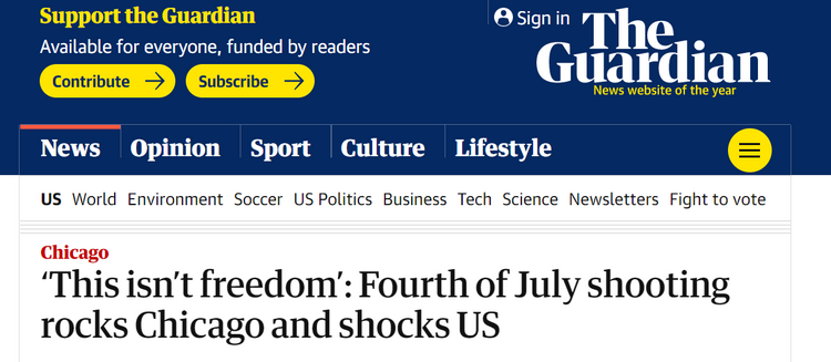 血腥“獨立日” 海外網友:美國是一部恐怖電影_fororder_衛報